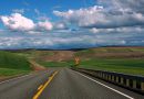 A road through wheat fields in Washington State