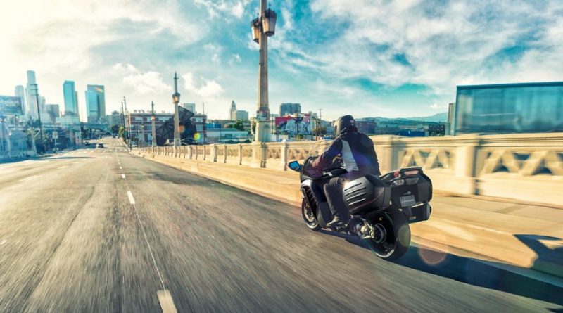 Motorcycle on urban road