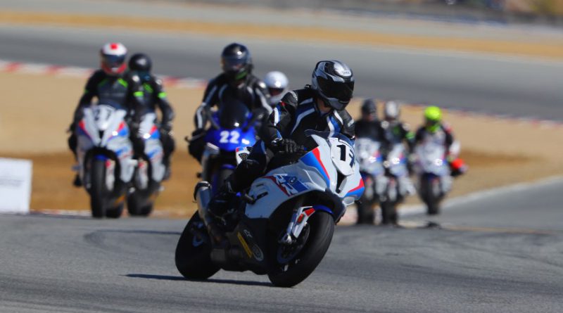 Motorcycle riders on racetrack